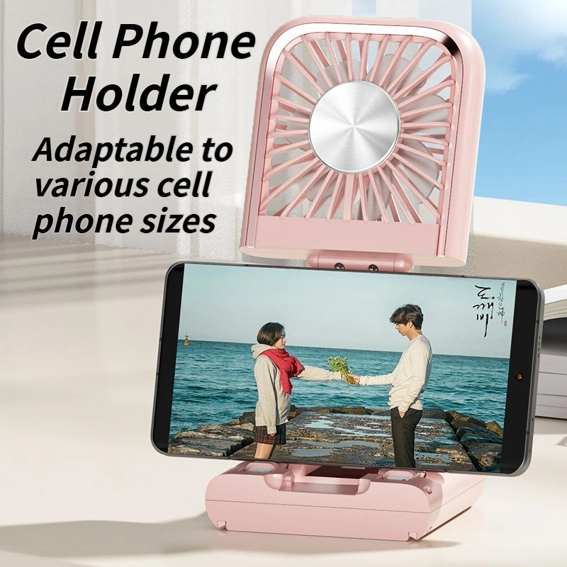 مروحة مدمجة قابلة للطي لعام 2025 - مروحة تبريد ثلج محمولة مع بنك طاقة مدمج للمنزل والمكتب والنوم