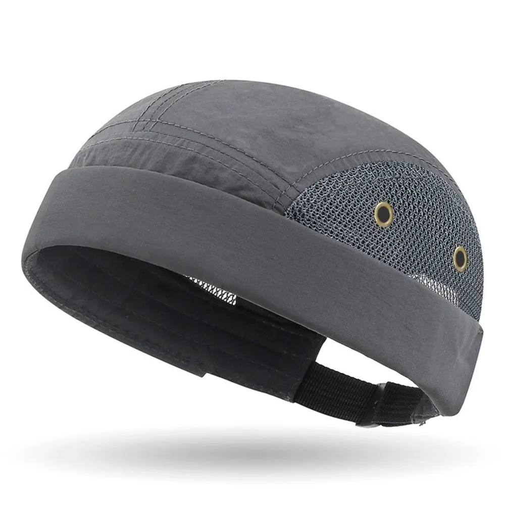 Fashion Hip Hop Docker Cap Brimless Solid Color Harbour Cap Quick Dry Adjustable Skull Cap Women