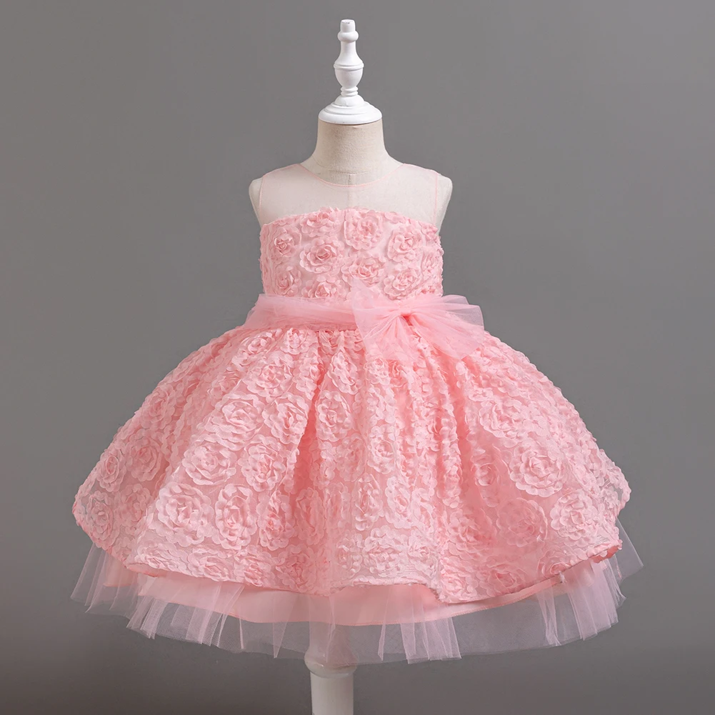 HETISO Sleeveless Princess Party Dress for Girls Puffy Birthday Gown Kids Children's Tutu Wedding Dress Available in Sizes 2-10