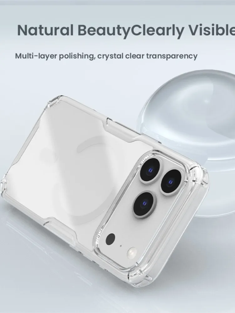 NILLKIN Etui do iPhone 18 Pro MAX Nature Pro Magnetic Case Przezroczysta Osłona Pasująca do iPhone 17 Pro Max/18 Pro Max 17 Pro 18 Pro — zdjęcie produktu 7