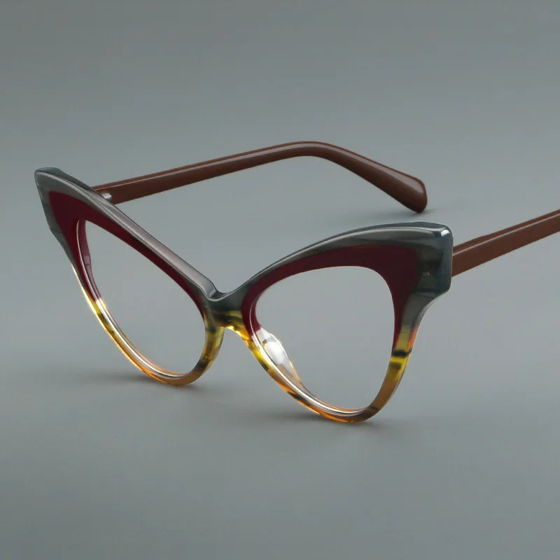 

2025 Trendy Acetate Butterfly Eyeglasses Vintage-Inspired Women's Frames Nearsighted/Farsighted Prescription Compatible