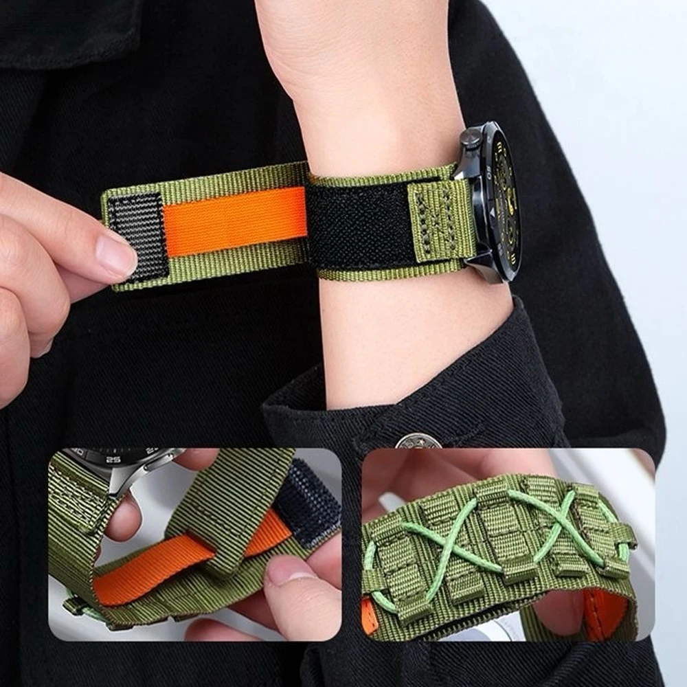 Tecelagem pulseira de náilon para samsung galaxy watch ultra 2025 47mm pulseira esportiva para galaxy watch 8/8 clássico 40/44/46mm correa