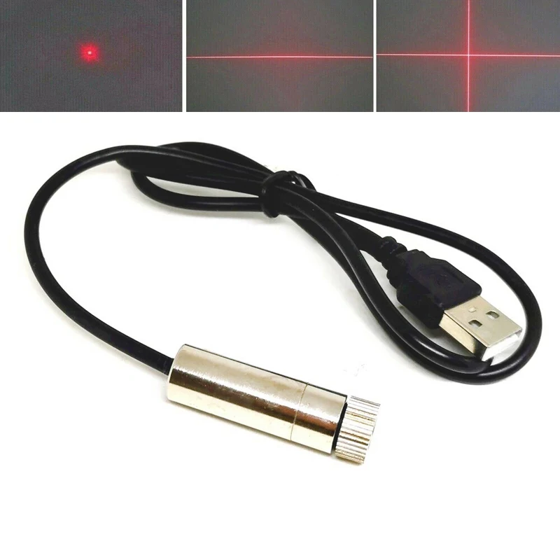 

Dot/Line/Cross Red Laser 650nm 30mW Focusable Lens Diode Module USB Power Supplied