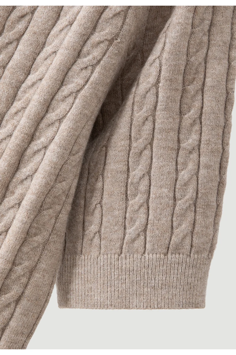 MZ62006 Damen-Strickjacke mit Zopfmuster, Rundhalsausschnitt, kurzen Ärmeln, Knopfleiste, lockerer Schnitt, einfarbig, Modal-Mischung, lässiger Pullover für den frühen Herbst – Detail 18