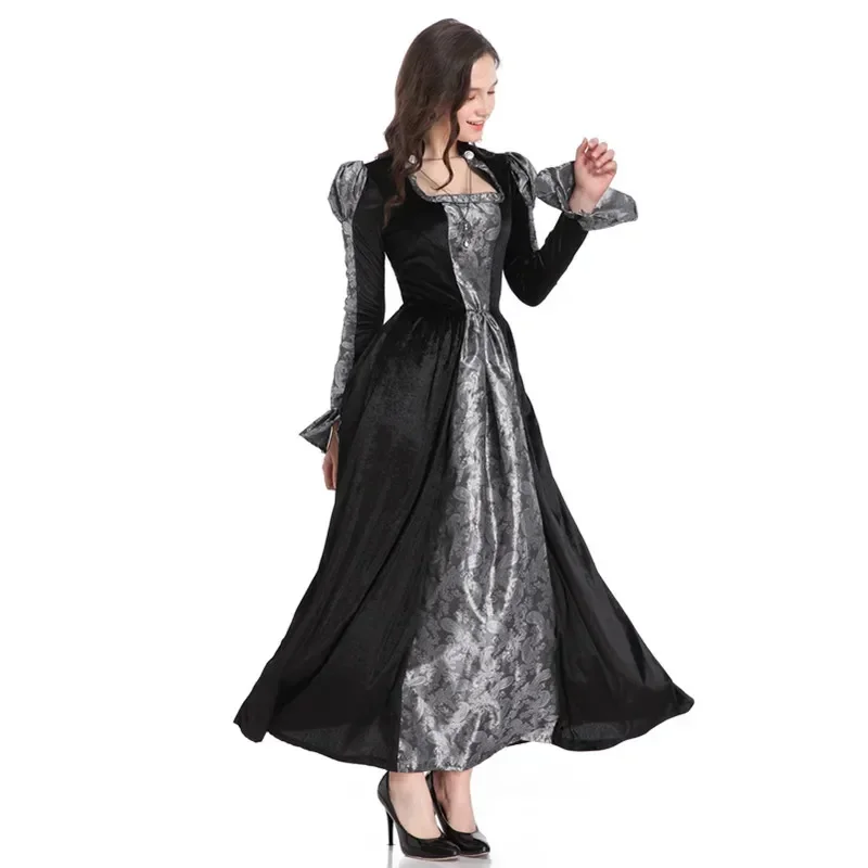 

Women's Black/Gray Witch Costume Sorceress Cosplay Dress for Adult Halloween Masquerade Role Play Party