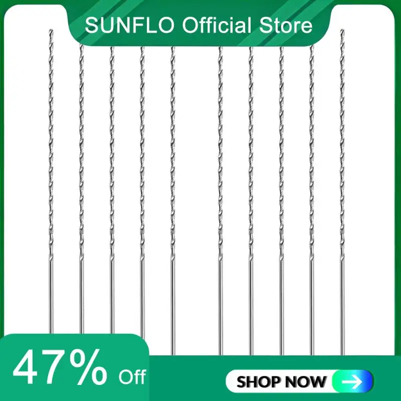 

SUNFLO 10X HSS Straight Shank 4Mm Twist Head 300Mm Long Drill Bit Silver Tone