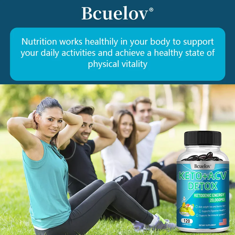 كيتو + كبسولات خل التفاح لإزالة السموم وحرق الدهون وإدارة الوزن وصحة الجهاز الهضمي، 120 كبسولة #4