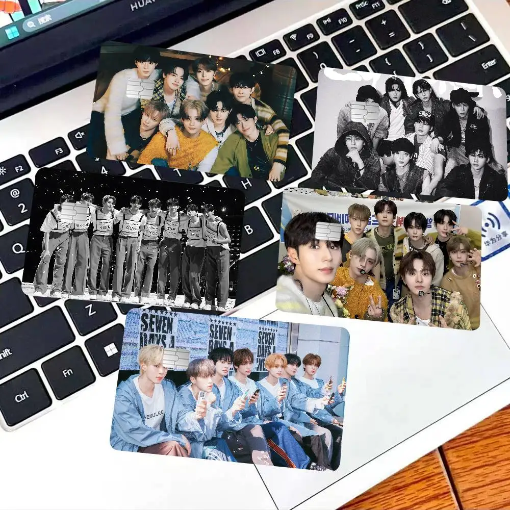 Kpop Group A-Alpha D-Drive O-One Anime Cartoon Bear Skin Sticker Film Tape Case for Big Credit Debit Card Front Side