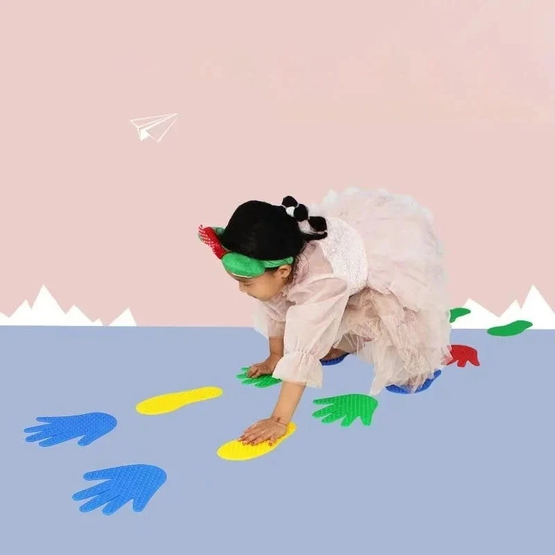 Juguetes deportivos de manos y pies para niños, juegos sensoriales ocupados y juguetones, accesorios coloridos para actividades de salto y gatear al aire libre, 2 uds.