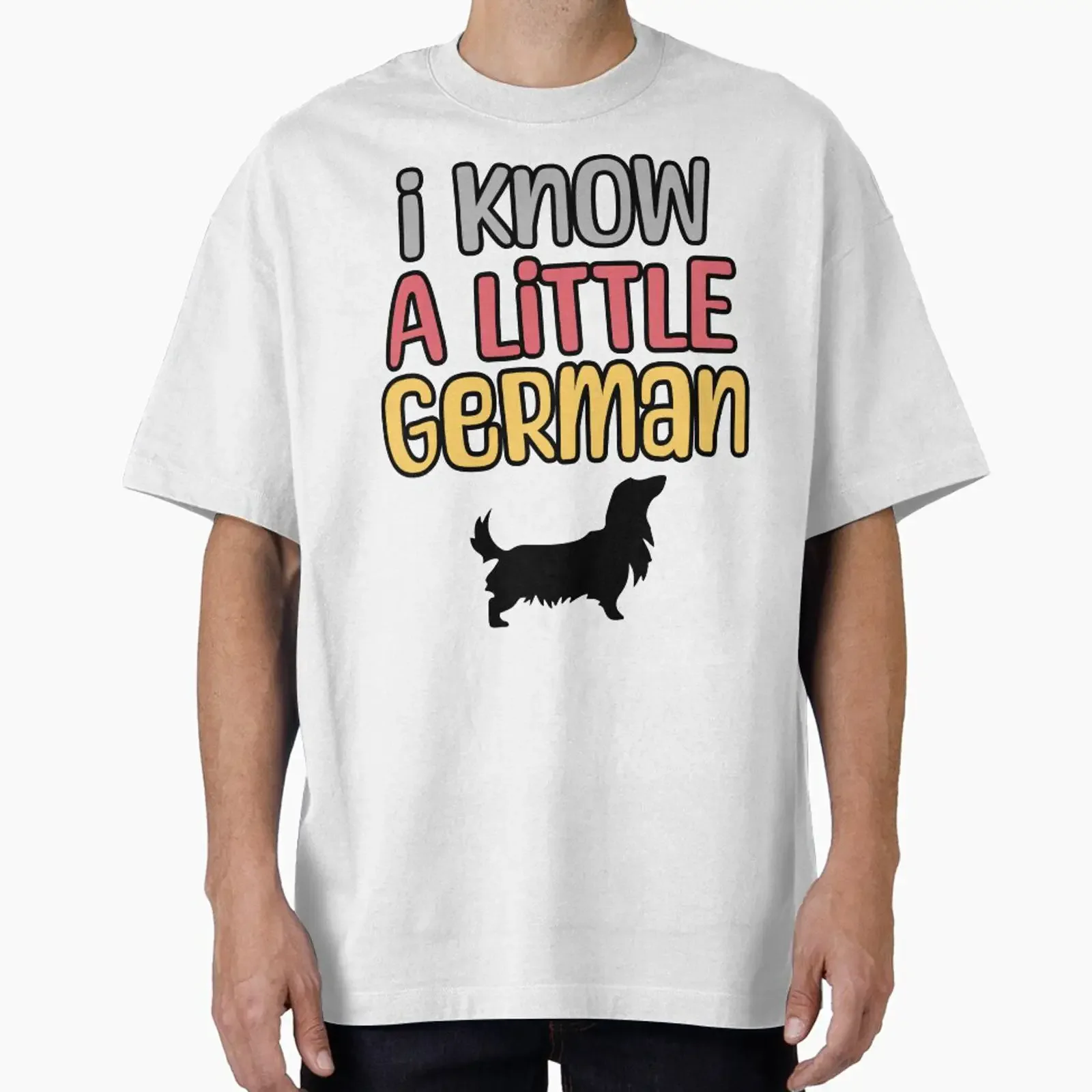 I Know A Little German Long Haired Dachshund Dog Dad, vêtements de créateur streetwear vintage lavés, conçus et vendus par Hic21