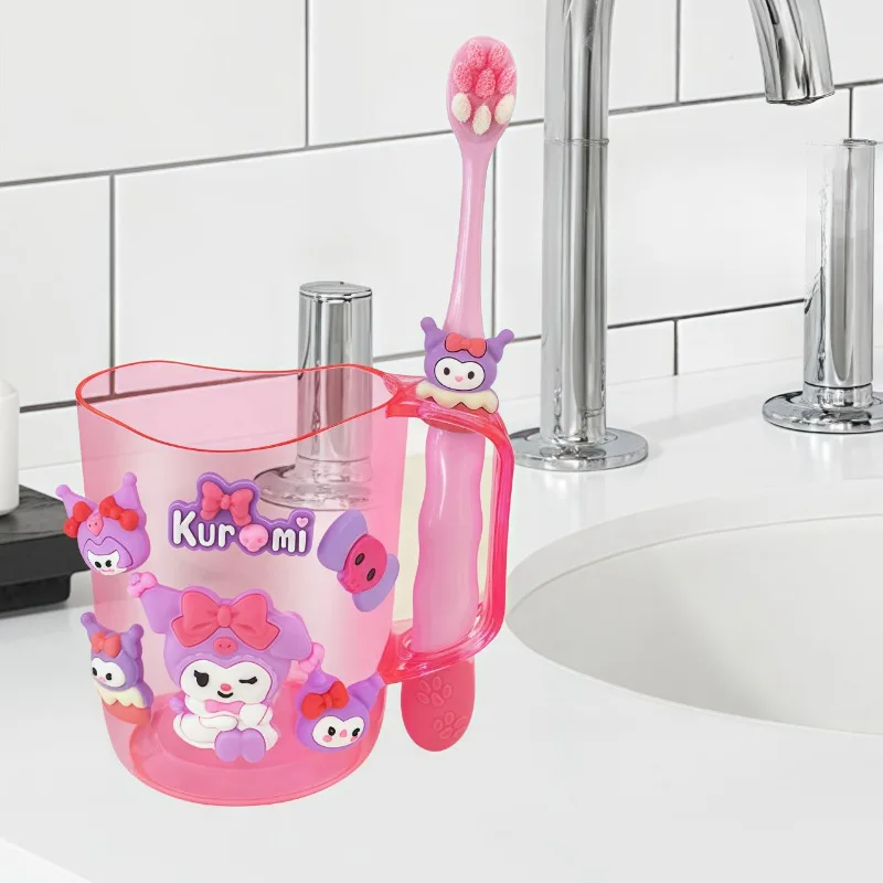 Nuovo kawaii Hello Kitty collutorio per bambini tazza kuromi denti vaso spazzola tazza My melody portaspazzolino set tazza di lavaggio per bambini