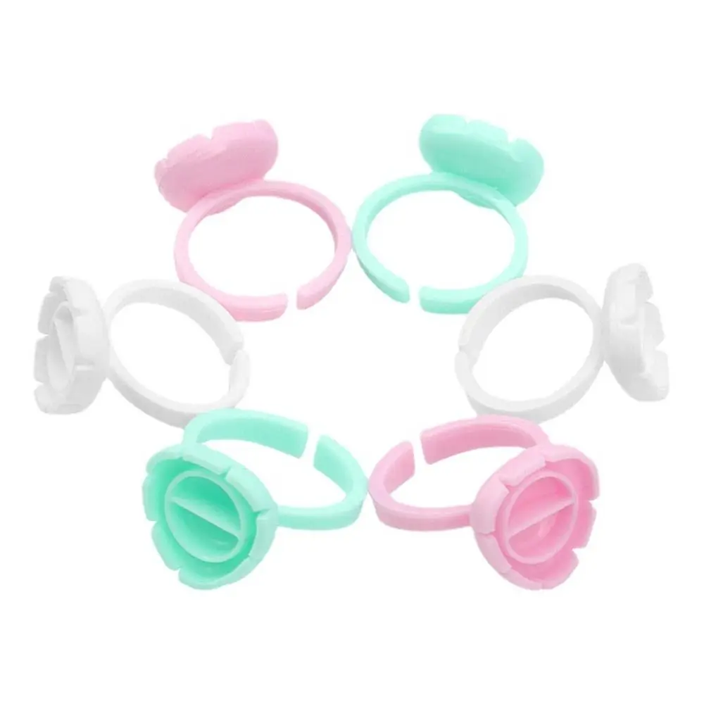 100 pcs New Portable Glue Rings Adjustable Glue Tray Lash Glue Rings Eyelash Extensions Lash Supplies Glue Holder