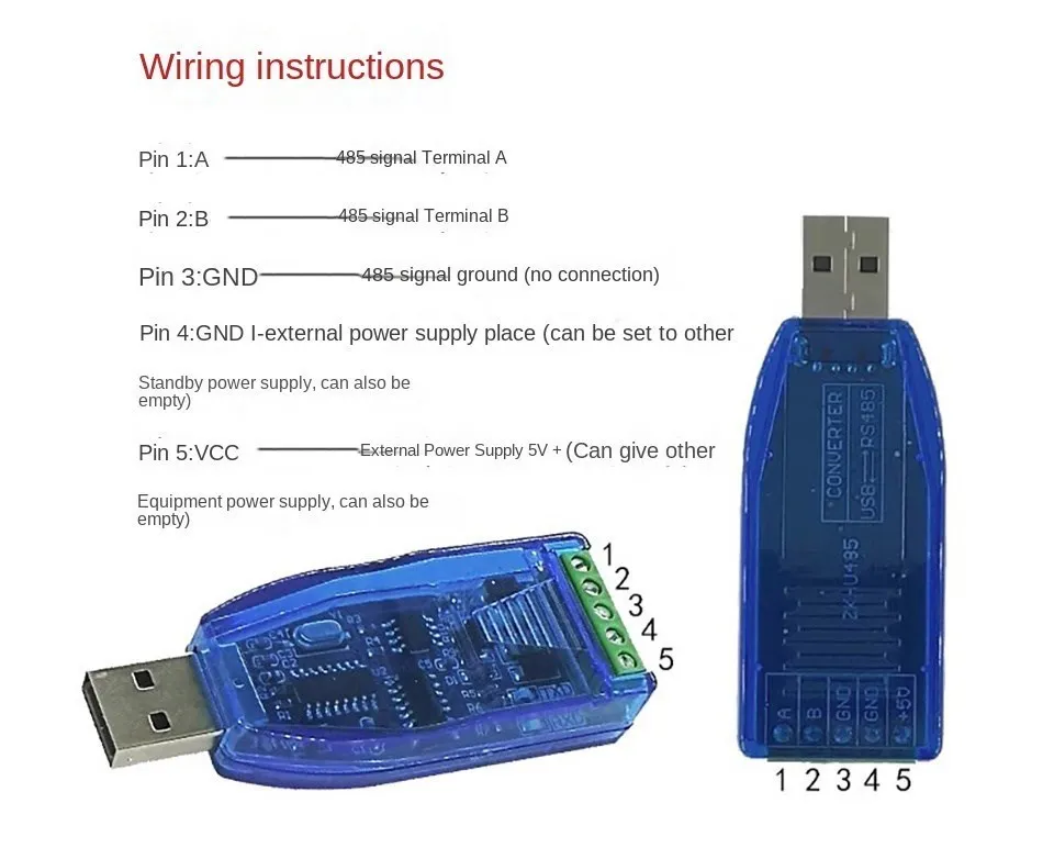 Industrielles USB-zu-RS485-RS232-Konvertermodul Halbduplex-Serielle Kommunikation TVS-Schutz CH340-Board – Detail 1