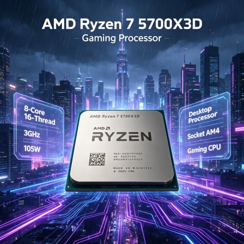 AMD R7 5700X3D Ryzen 7 Desktop Processor 8 Cores 16 Threads 3.0GHz Up to 4.1GHz Socket AM4 105W DDR4