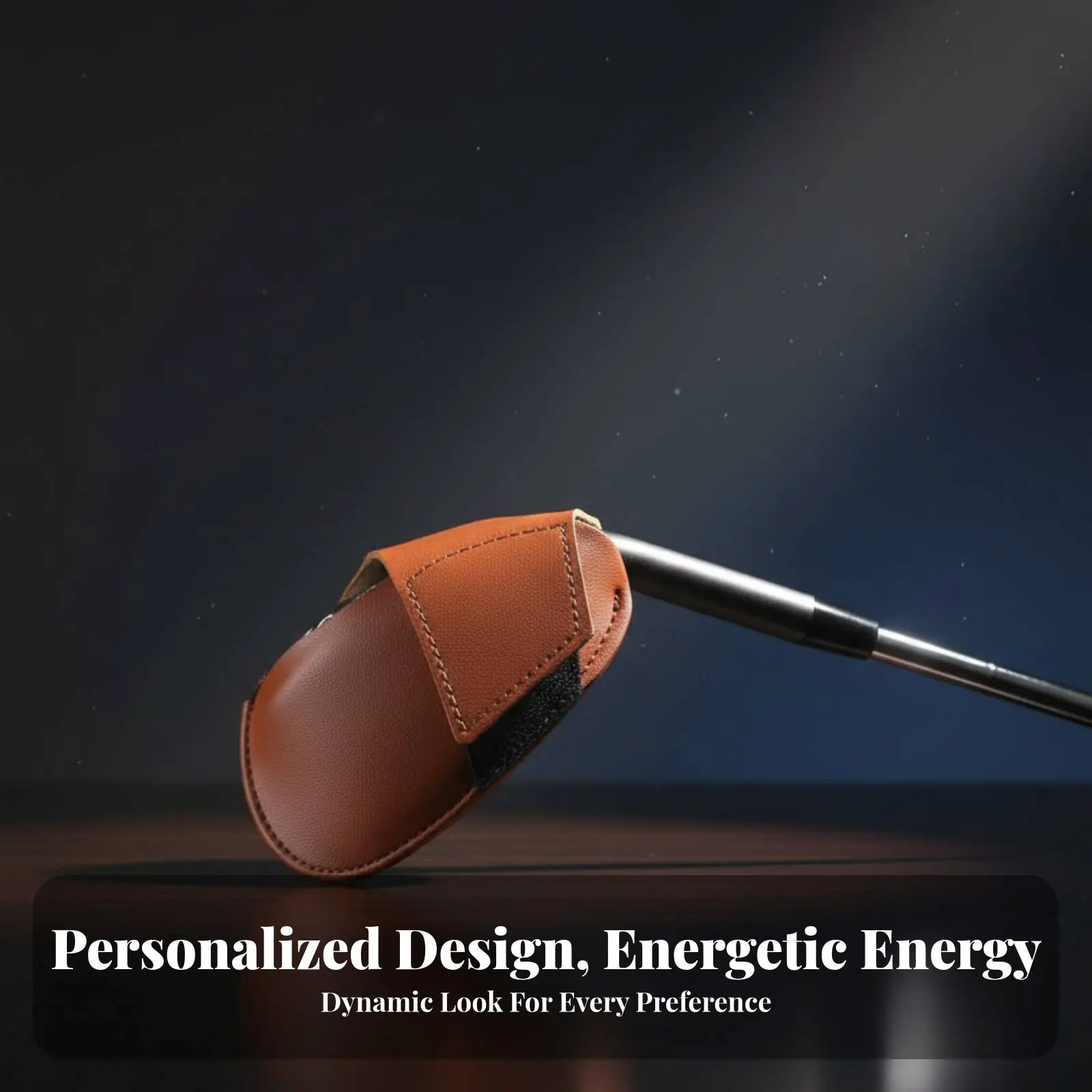 Чехол для клюшек с застежкой-липучкой, кожаный, в винтажном стиле, для спортивных клюшек, с мягкой внутренней подкладкой, для использования на открытом воздухе Чехол для клюшек с застежкой-липучкой, кожаный, в винтажном стиле, для спортивных клюшек, с мягкой внутренней подкладкой, для использования на открытом воздухе