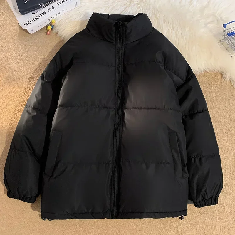 Winter Jacke Männer Verdicken Warme Winddicht Parkas Stehkragen Frauen Jacken Parka Mantel Einfarbig Herren Einfache Mode Streetwear