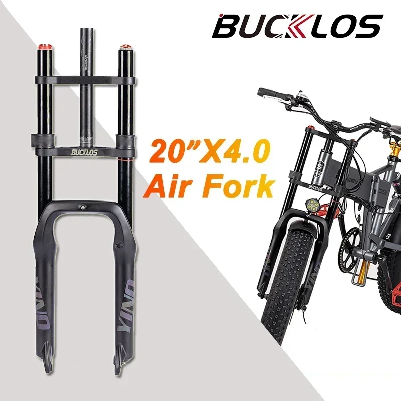 BUCKLOS Downhill Bike Suspension Fork 20*4mm DH Bicycle Air Fork Quick Release Front Fork for Disc Brake MTB Cycling Forks QR