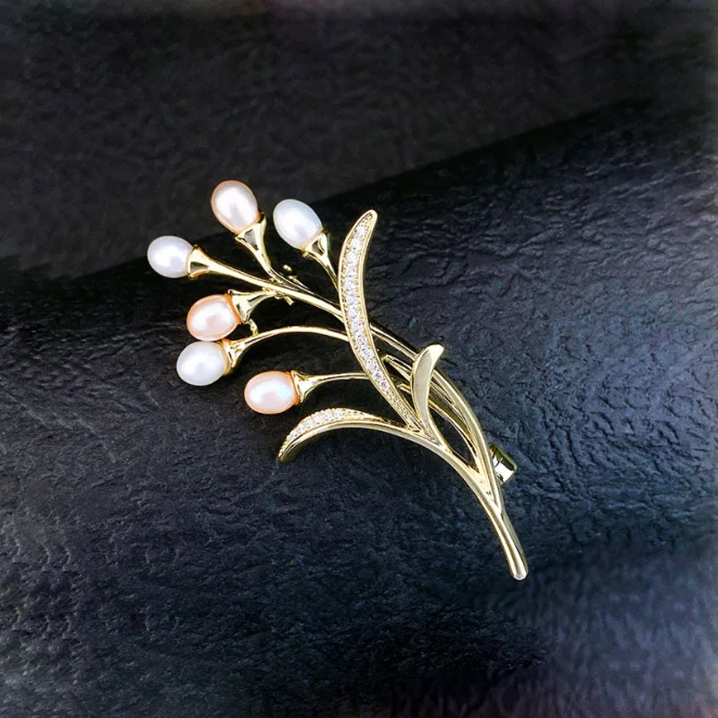 100% nature freshwater pearl brooch -very fashion high quality A pearl, silver flower shape ,many pearls