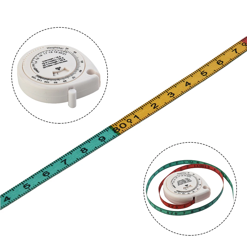 Retractable Tape Measure Accurate Body Mass Index Calculator Diet Tape High Quality Measures Tools Plastic 1 PCs