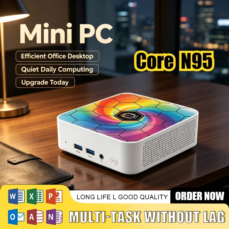 Mini PC Core  N95 16GB RAM Triple 4K Output,USB3.0 Audio Jack,Portable Compact Desktop for Business Office & Home Entertainment