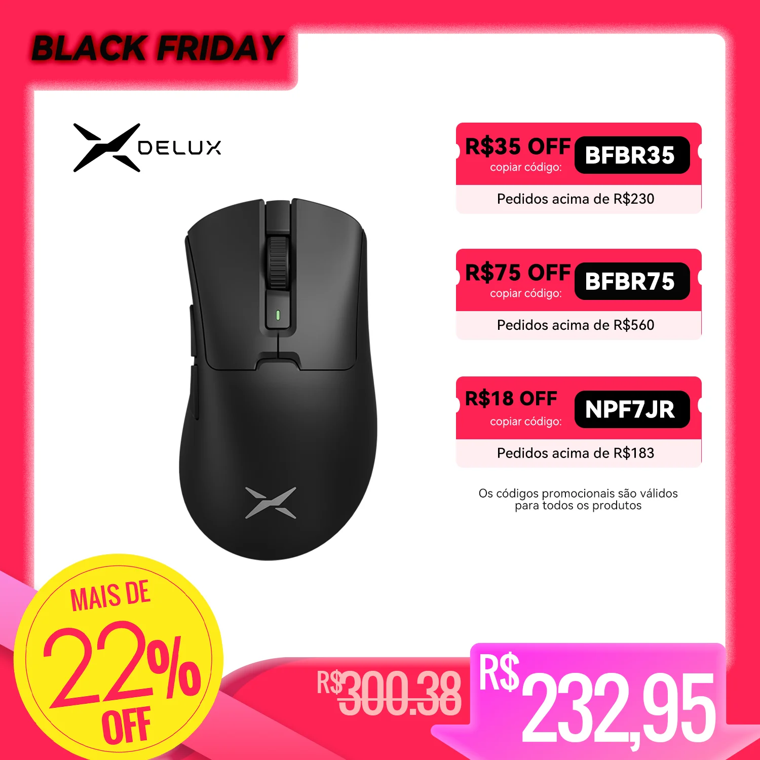 Delux m900pro mouse para jogos sem fio ergonômico 8k taxa de pesquisa paw3395 63g doca de carregamento rgb magnético para mão direita grande pc gamer