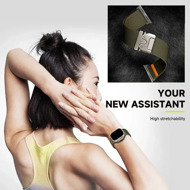 애플 워치 밴드용 패러슈트 스트랩 46mm 44mm 45mm 40mm 41mm 38 42mm 49mm 코레아 브레이슬릿 아이워치 시리즈 울트라 11 10 9 8 7 6 SE