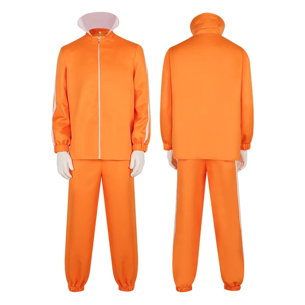 Movie Vector Cosplay Costume Orange Jacket Pant Mushroom-shaped Halloween Party Fantasy Outfit Set Carnival Roleplay Sports Suit