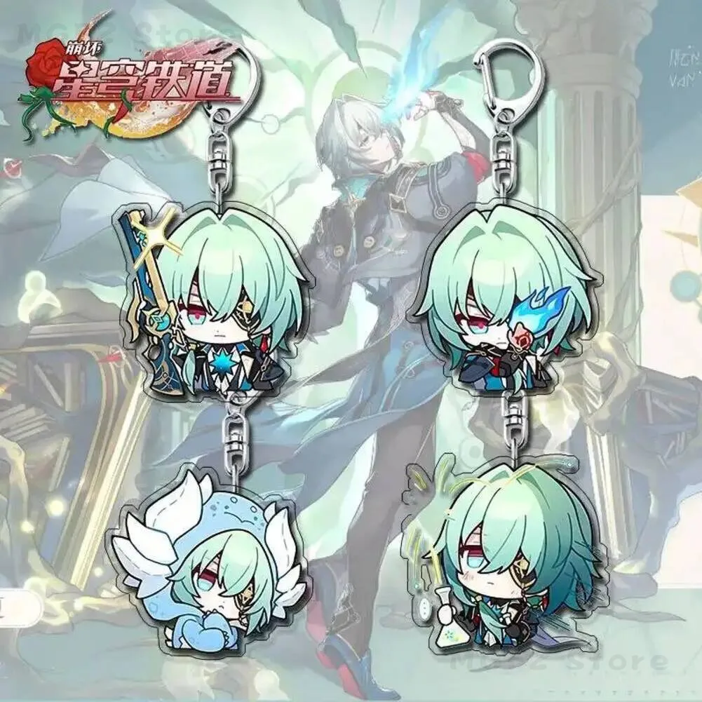 

NEW 2026 Role Game Kawaii Figure Acrylic Keyring Honkai：Star Rail Cute Anaxa Q-version Backpack Pendant Anime Key Chain Gift