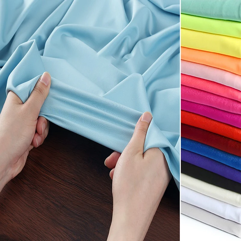 Stretch Knitted Fabric Grosgrain Polyester Spandex for Sewing Base Shirt Skirt Dress Pants Clothing by Half Meter