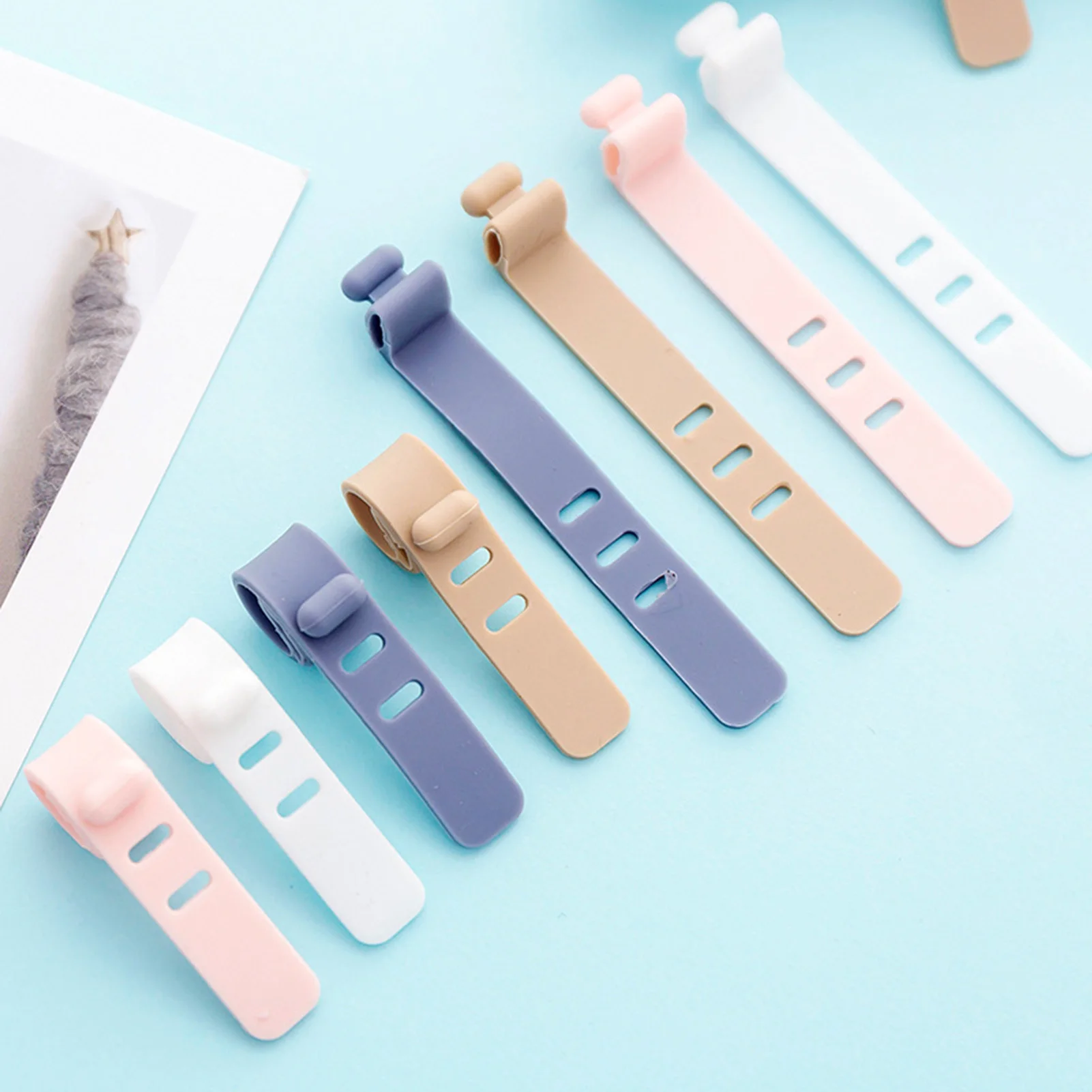 Fascette per cavi di fissaggio Fascette per cavi regolabili riutilizzabili Fascette in silicone per uso interno ed esterno Xuan-US