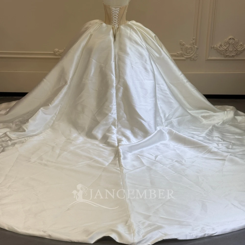 Customized Dress for Bride Wedding Dress Strapless Satin Flash Deals Ball Gown Lace Up Back vestidos de novia boda