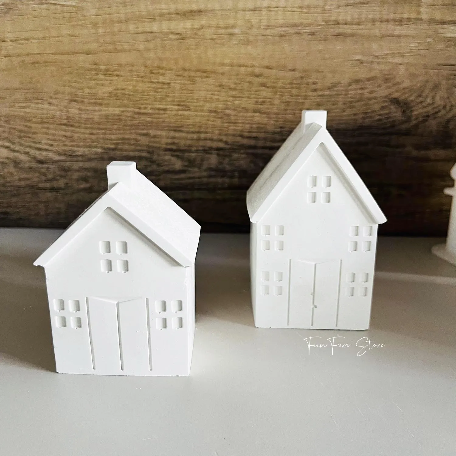 3D House Silicone Candle Mold Kit DIY Abstract Wooden House Villa Artifact Resin Plaster Making Tools Home Decor Christmas Gifts