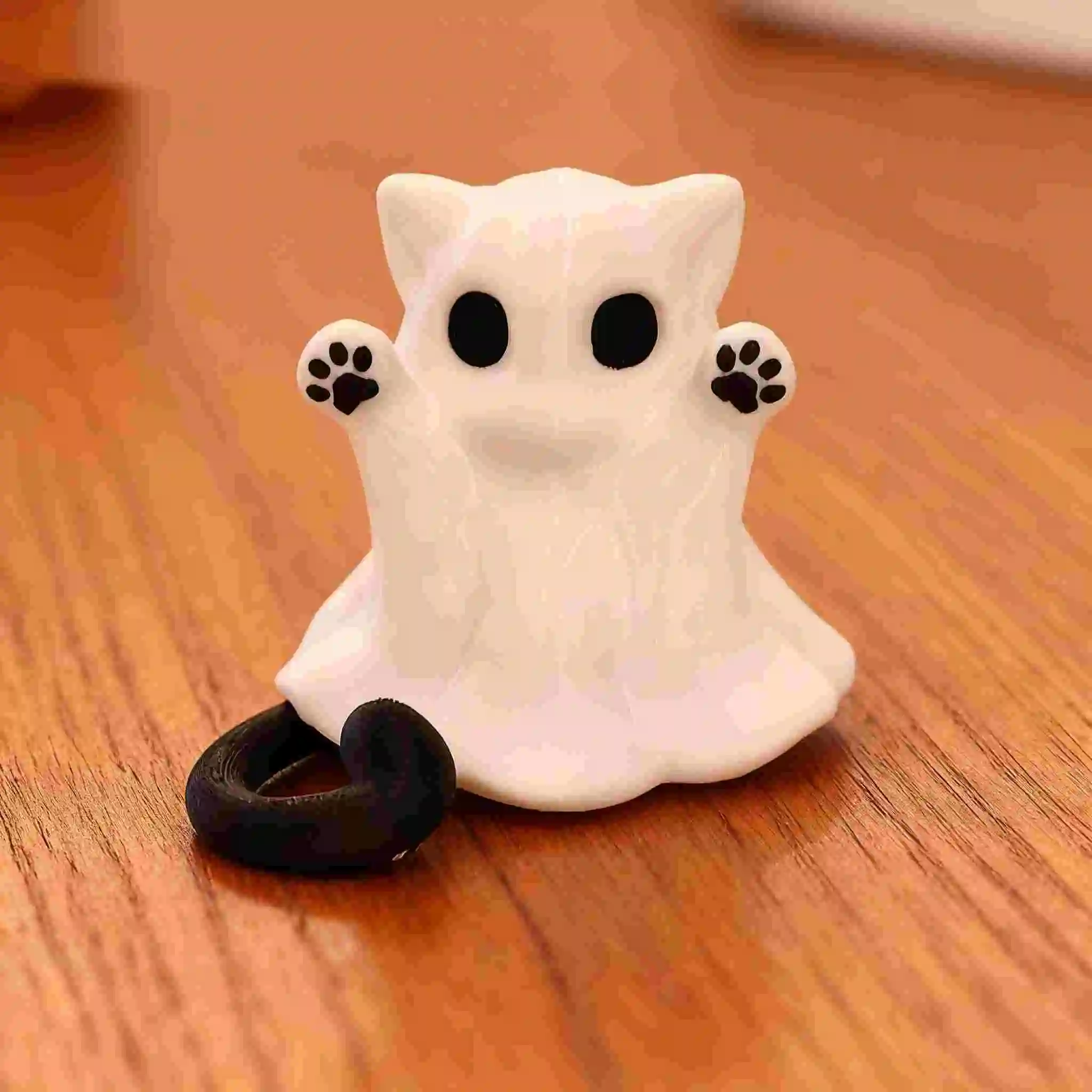 

1PCS 3D Printed Cartoon Cat Ghost Figurine Home Decor | Halloween Gift | Holiday Gift | Decorative Ornament
