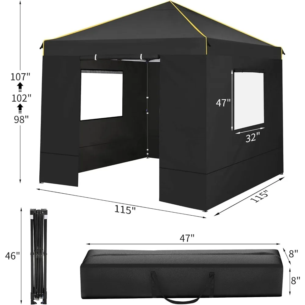 

Portable 10x10 Waterproof Outdoor Canopy with Mesh Windows and 4 Roll-Up Sides