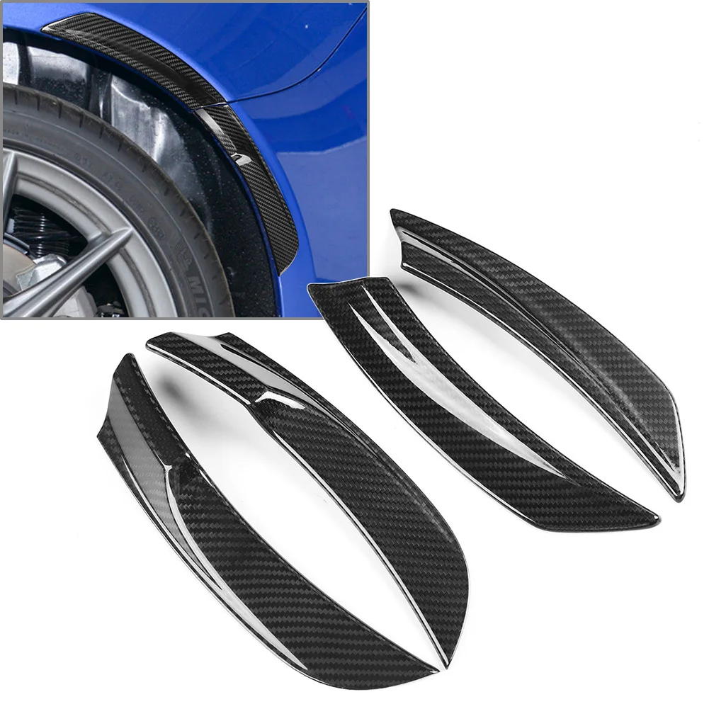 Dry Carbon Fiber Car Rear Wheel Eyebrow Mudguard Fender Trim Cover Accessories 4Pcs For Toyota GR86 For Subaru BRZ 2022-2023