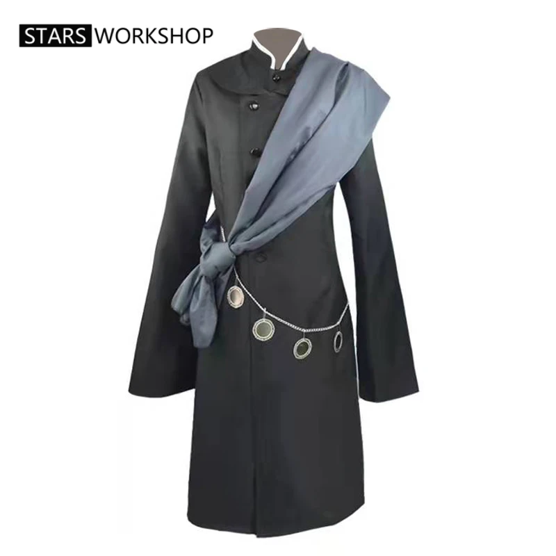 Black Butler Kuroshitsuji Under Taker Cosplay Costume Long Coat Hat Chain Accessories Outfit Halloween Carnival Party Suit