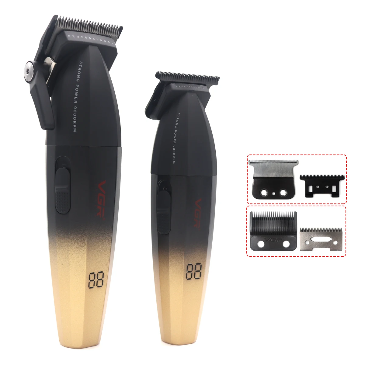 VGR V-003 V-906 Men's Hair Clipper Kit Full Metal DLC Blade Ceramic Blade 9000RPM Professional Hair Cutting Machine Haircut