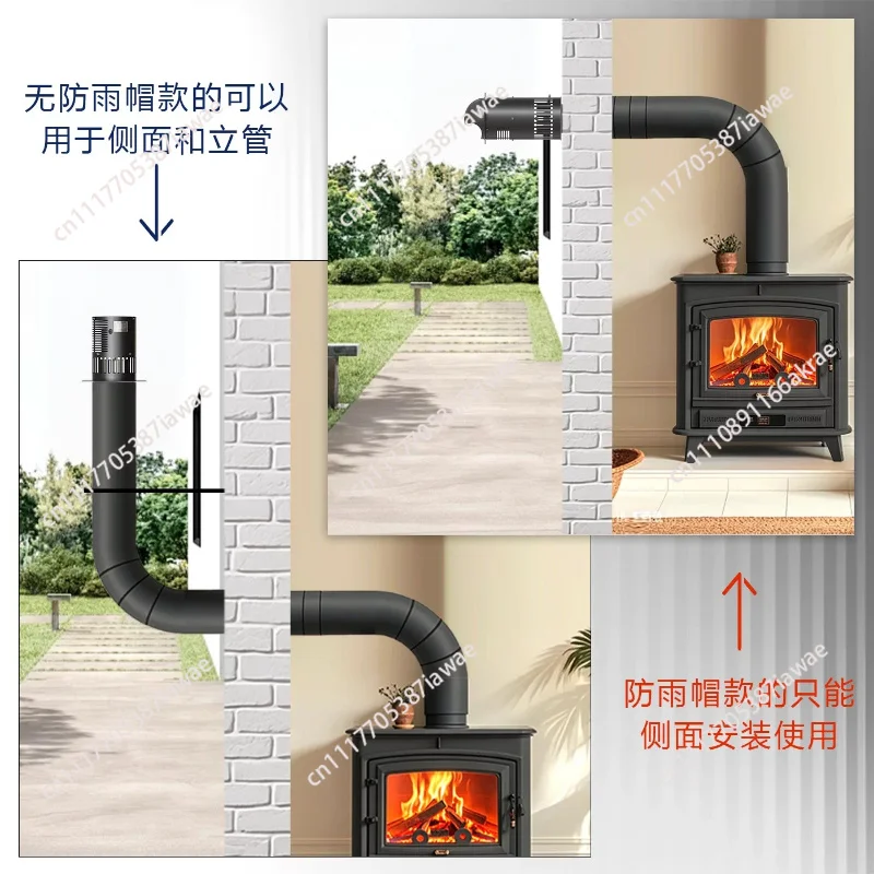 High Temp Fireplace Induced Draft Fan, 220V Smoke Exhaust Fan for Solid Fuel Stove Pellet Furnace, Corrosion Resistant 250°C