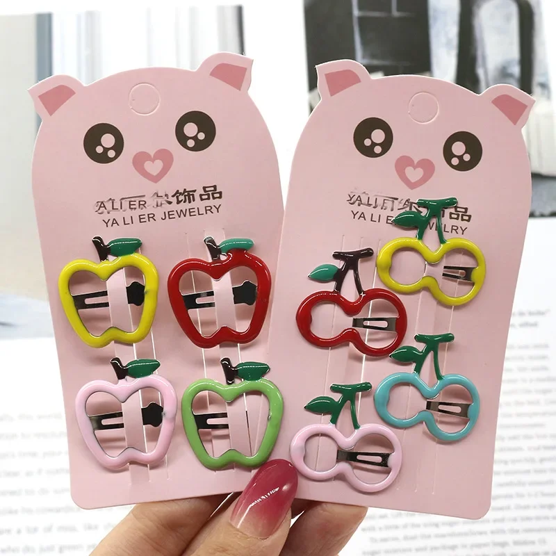 Cute Cartoon Snap Hair Clips for Girls Clip Pins BB Hairpins Color Metal Barrettes for Baby Children Girls Styling Accessories