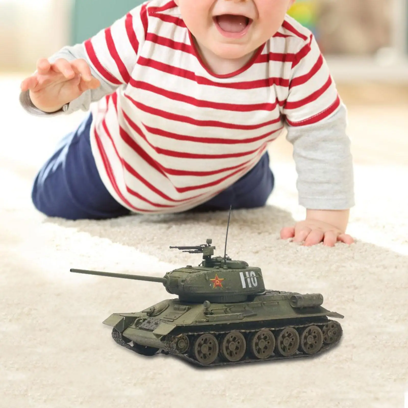 

1:72 Russian T34 Tank Model Collectibles DIY Puzzle Building Projects Tank Truck 4D Model Wheeled Vehicle Model for Toddlers