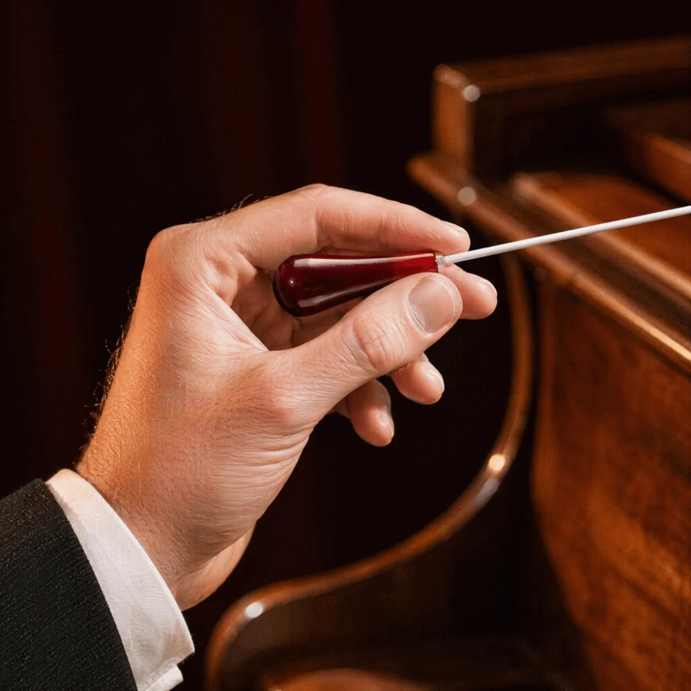 2Sets Professional Plastic Conducting Baton Red With Case Conductor Baton Baton For Music Band