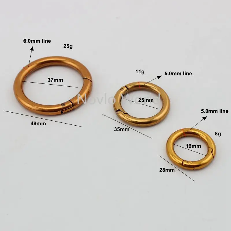 

30PCS Inner 20mm 25mm 32mm 38mm Belt Strap Snap Clip Trigger Spring Ring for Making Your Purse Bag Handbag old gold old silver