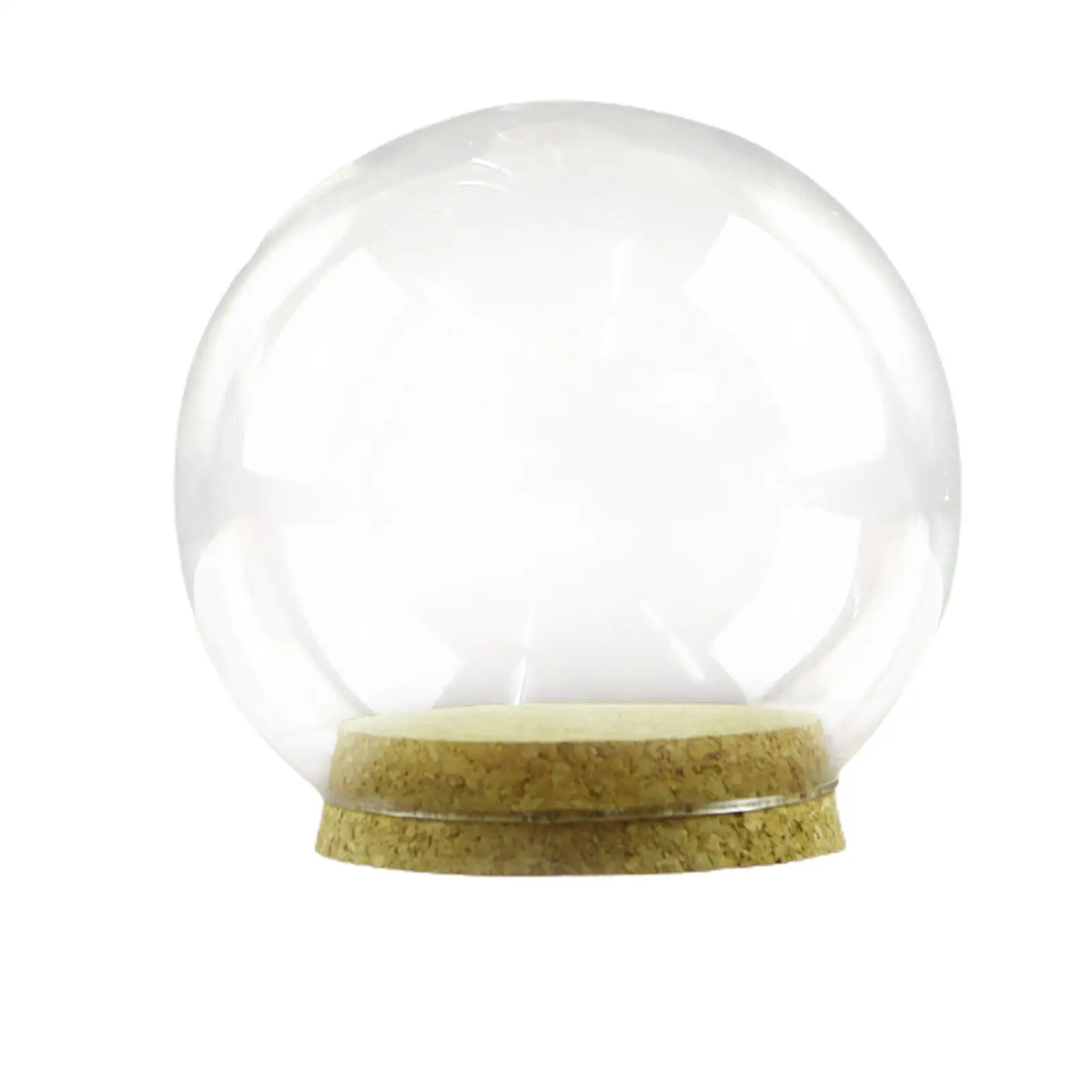 Glass Cloche Dome with Cork Base for Thanksgiving Table Display of Mini Statues and Christmas Ornaments Collection
