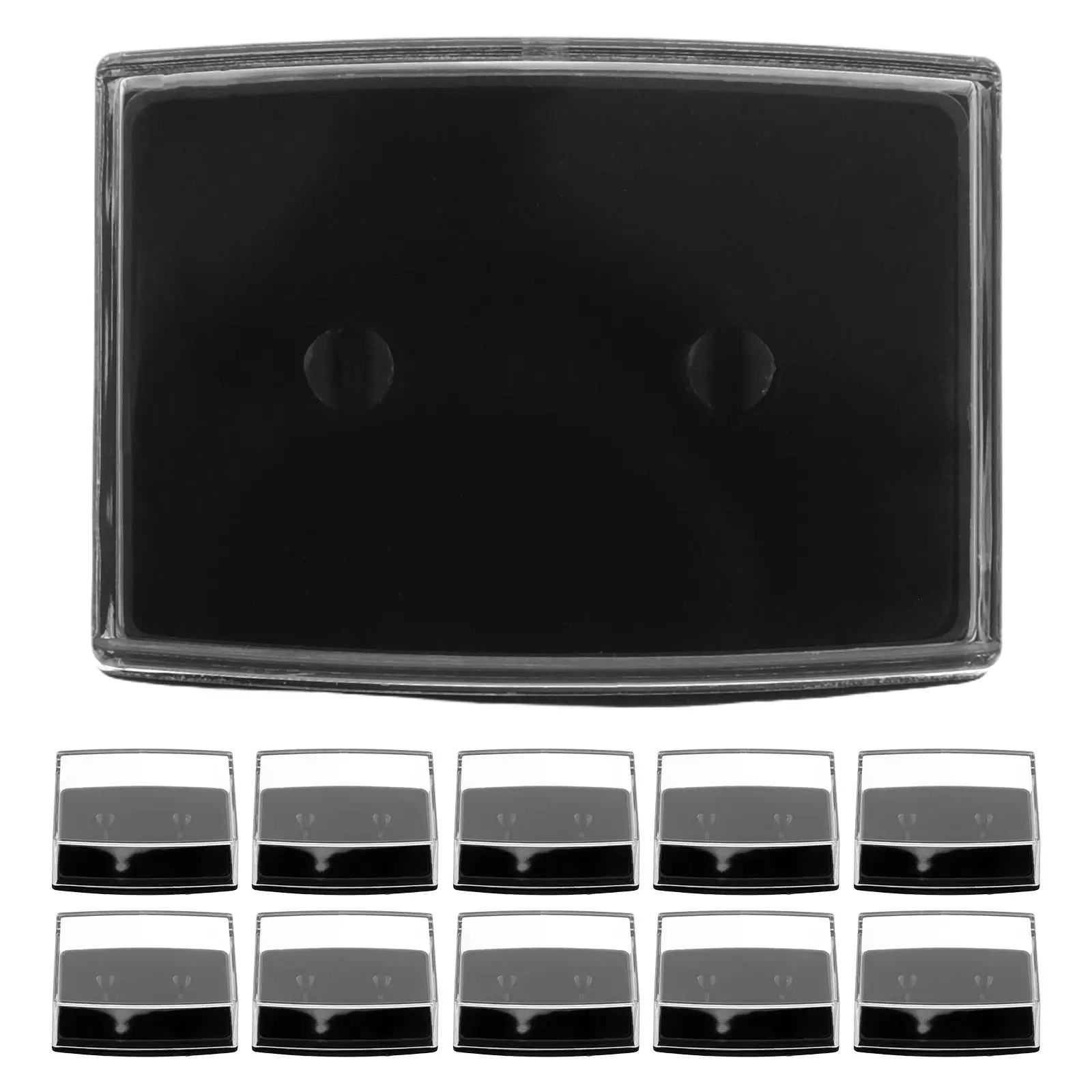 18Pcs Clear Cufflink Storage Boxes Classic Travel Jewelry Organizer Lightweight Portable Plastic Display Case for Rings and
