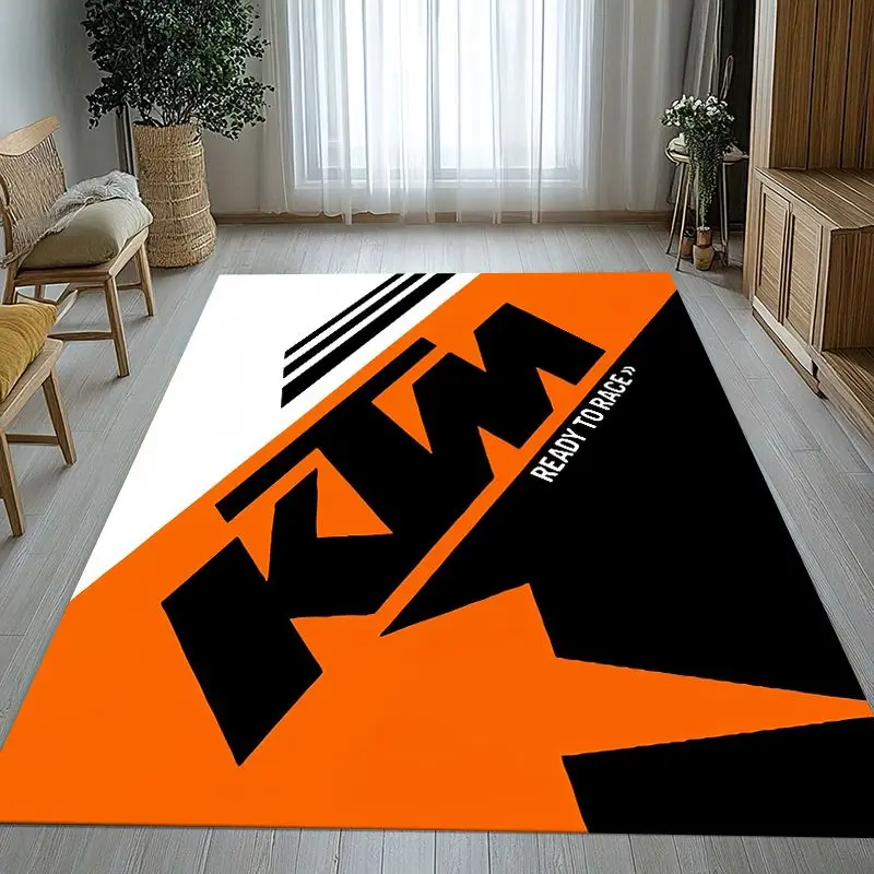 Retro K-KTM Racing Biker Garage Moto Non-Slip Large Area Rug for Living Room,Bedroom Playroom Carpet Mat for Sofa,Home Decor