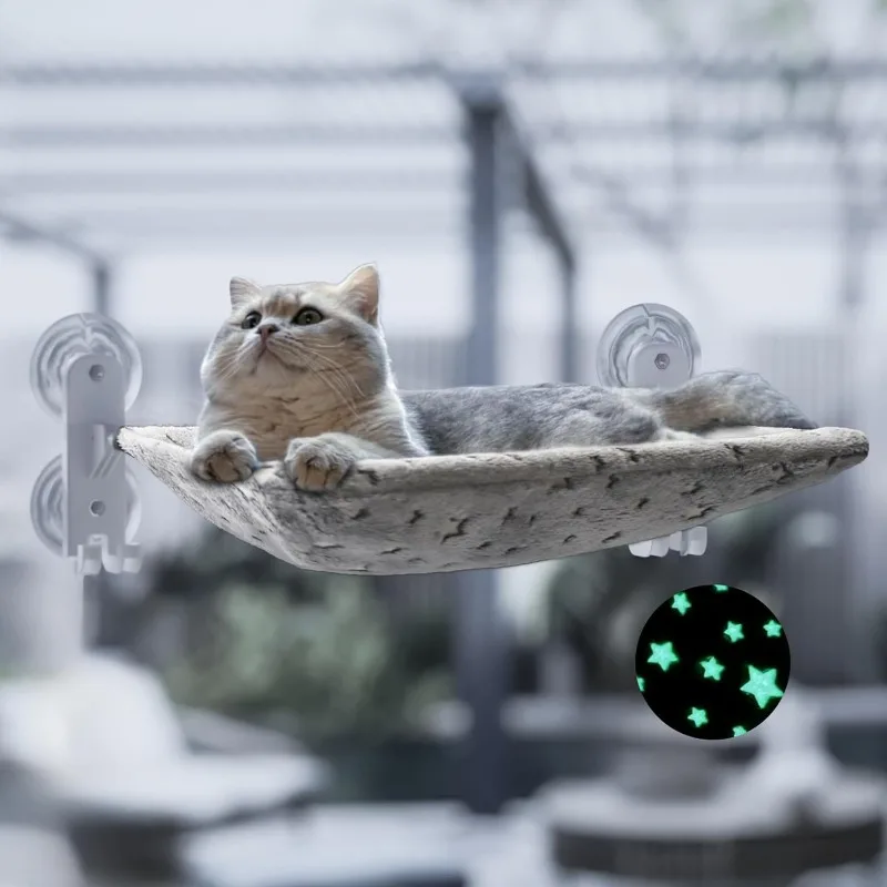 Summer Suction Cup Window Cat Hammock Hanging Sunbathing Perch Bed Glass Balcony Breathable Cat Rest Bed