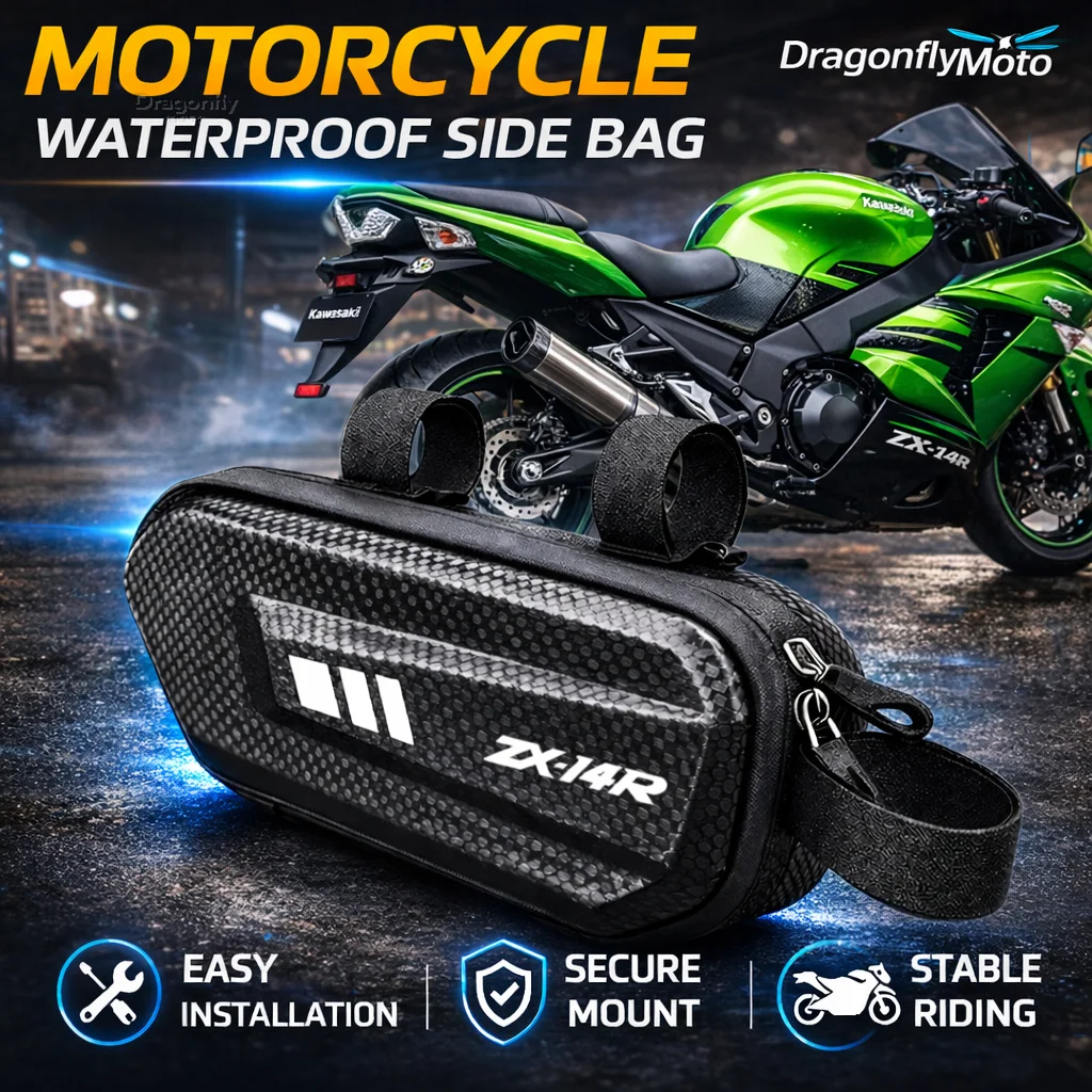 

Large Capacity Motorcycle Side Bag For Kawasaki ZX14R ZX 14R ZX14 R ZX 14 R 2006-2017 Waterproof Multifunctional Storage Pouch