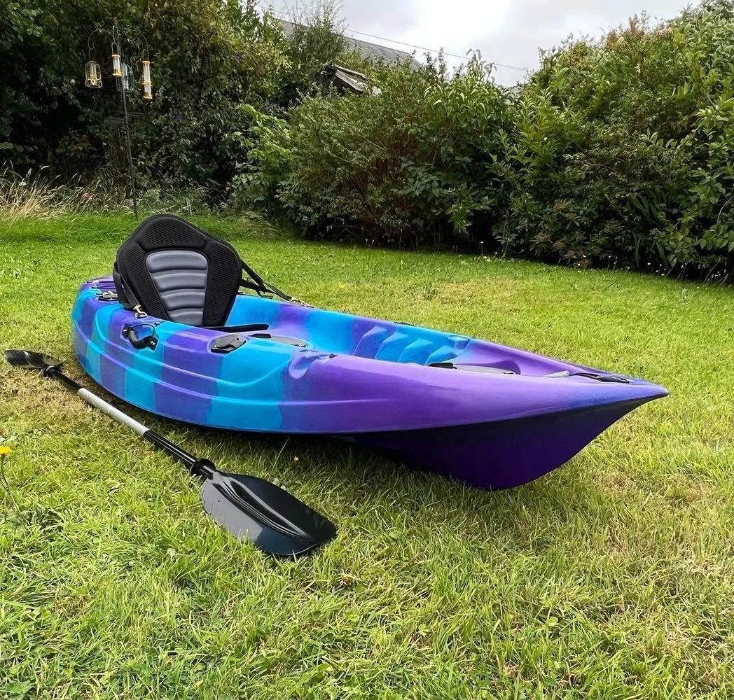 Sea Touring Paddle Kayak 9FT Lldpe Plastic CE Canoe Single Seat One Person Hands Free Foot Pedal Fishing