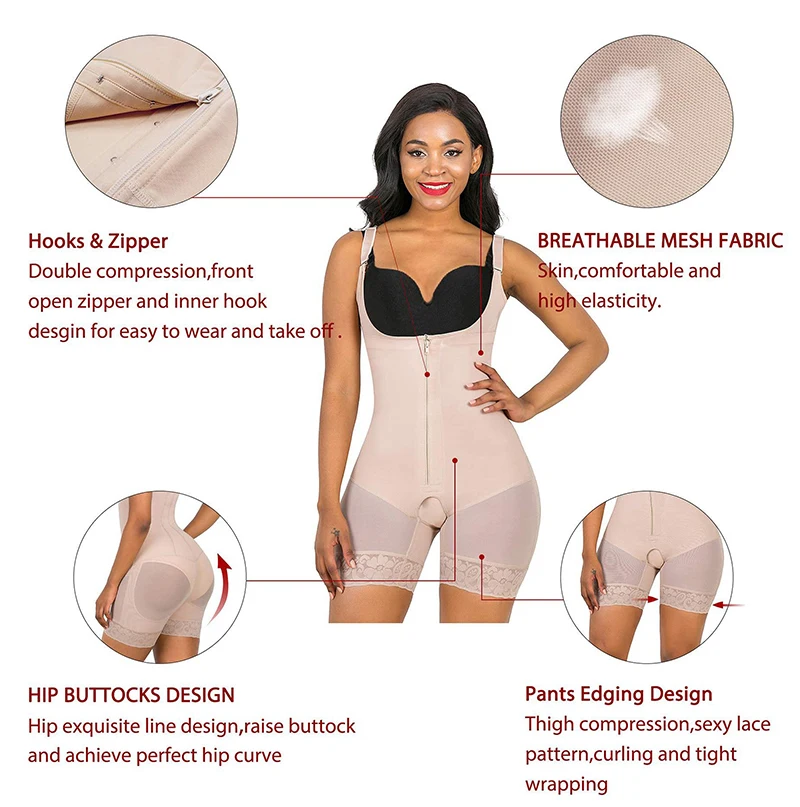 AfruliA Fajas Colombiana Girdle Bodysuits Shapewear High Compression Corset Slim Waist Trainer for Post-Surgical Use Body Shaper