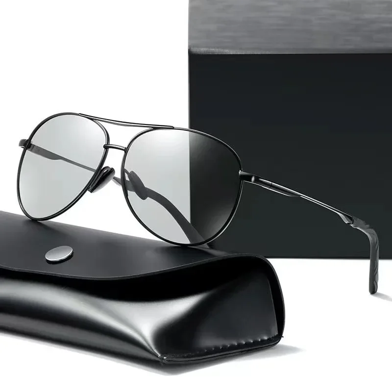 نظارات شمسية معدنية فوتوكرومية فاخرة للرجال والنساء ، نظارات شمسية مستقطبة ، ظلال قيادة مضادة للوهج ، موضة ، أنيقة ، حرباء ، UV400 #4